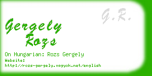 gergely rozs business card
